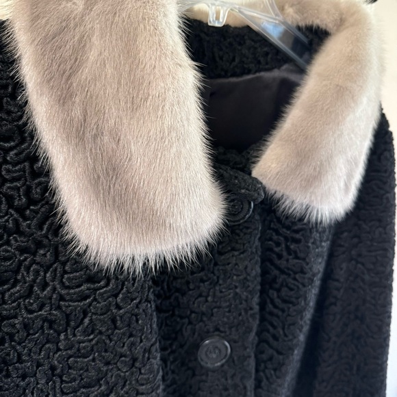 Vintage Astrakin Lepshire Black Curly Persian Lamb Wool Short Coat Mink … - Picture 8 of 16